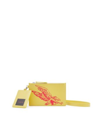 Lanvin X Future Leather Double Clutch With Eagle Print