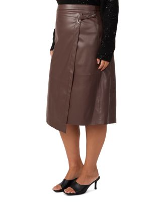 Plus Michelangelo Faux Leather Midi Skirt