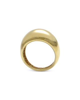 14K Yellow Gold Domed Mirror Ring 