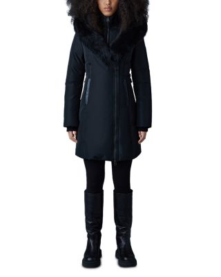 Kay Hooded Down Shearling Coat