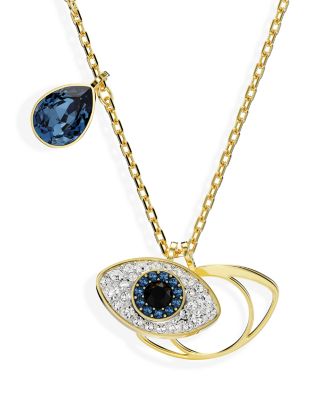 Swarovski - Symbolica Crystal Evil Eye Pendant Necklace in Gold Tone, 14.87"-16.87"