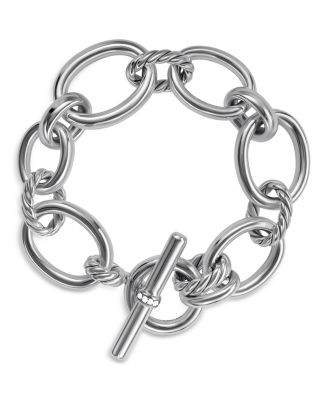 David Yurman Sterling Silver DY Mercer Diamond Link Bracelet