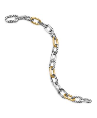 DY Madison&reg; Chain Bracelet in Sterling Silver with 18K Yellow Gold, 8.5mm