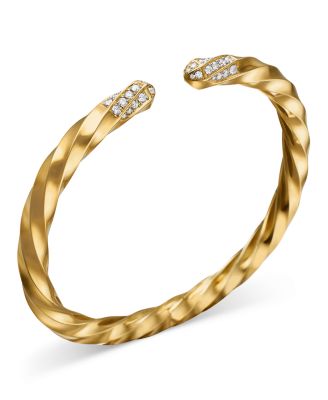 Cable Edge&reg; Bracelet in 18K Yellow Gold with Diamonds, 5.5mm