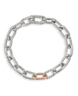 18K Rose Gold & Sterling Silver DY Madison&reg; Link Bracelet