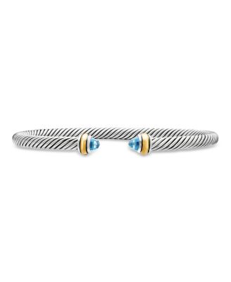 Sterling Silver Cable Classics Bracelet with Gemstones or Sterling Silver