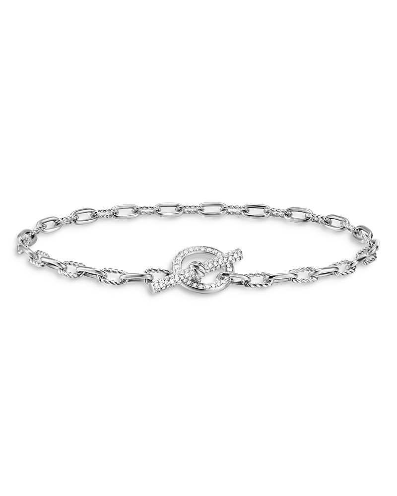David Yurman Dy Madison Toggle Chain Bracelet in Sterling Silver with Diamonds