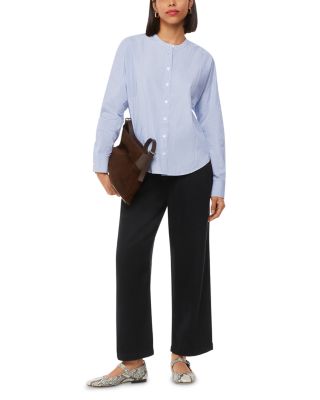 Striped Grandad Collar Shirt