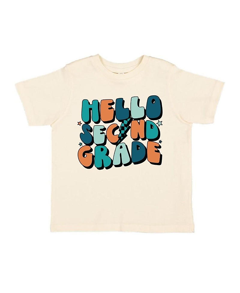 Sweet Wink Boys' Hello Second Grade Short Sleeve T-shirt - Little Kid, Big Kid In Neutral