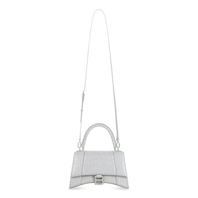 Hourglass Handbag Crocodile Embossed
