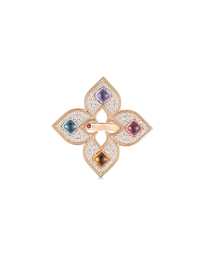 Roberto Coin 18K Rose Gold Venetian Princess Carnival Multi Gemstone & Diamond Statement Ring