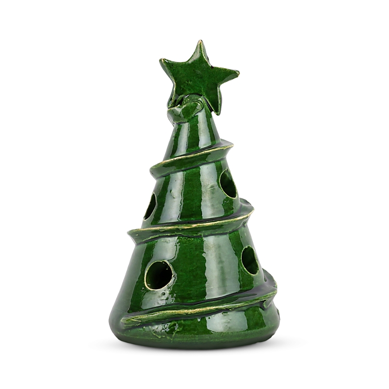 Vietri Foresta Mini Swirl Tree Christmas Decor In Green