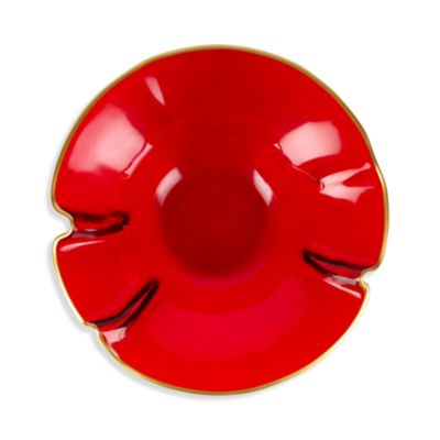 Holiday Glass Small Ruffled Bowl