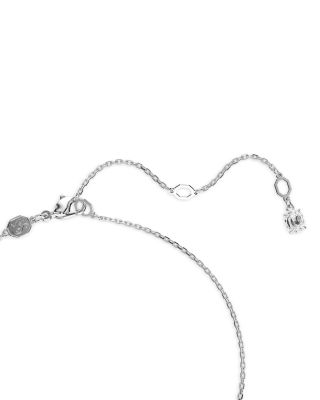 Imber Crystal Pendant Necklace in Rhodium Plated, 14.87"-16.87"