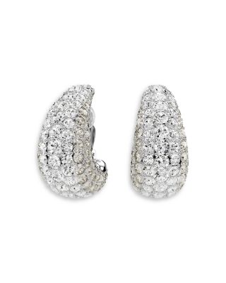 Sublima Crystal Clip On Drop Earrings in Rhodium Plated
