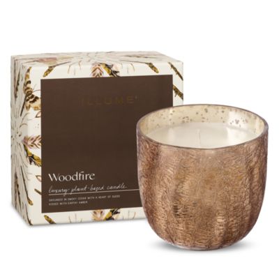 ILLUME - Woodfire Large Crackle Glass Candle