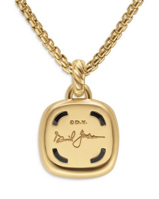 Albion&reg; Pendant in 18K Yellow Gold with Black Onyx and Diamonds, 15mm