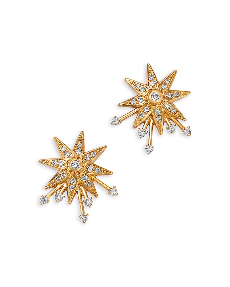 Shop Bloomingdale's Fine Collection Diamond Starburst Drop Earrings In 14k Yellow Gold, 0.24 Ct. T. W.