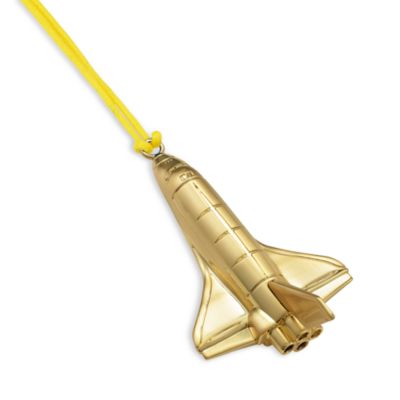 Christmas Space Shuttle Gold Tone Ornament