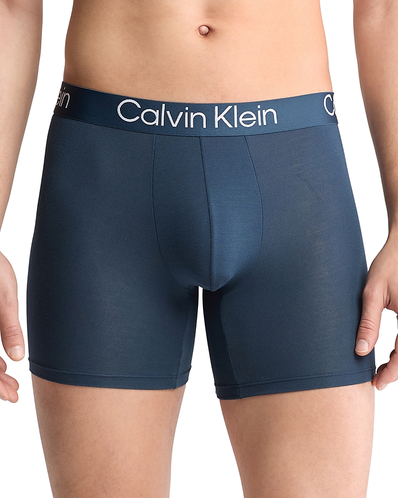 Calvin Klein Ultra Soft Modern Boxer Briefs, Pack Of 3 In Grey Heather/navy Stone/mauve Wine