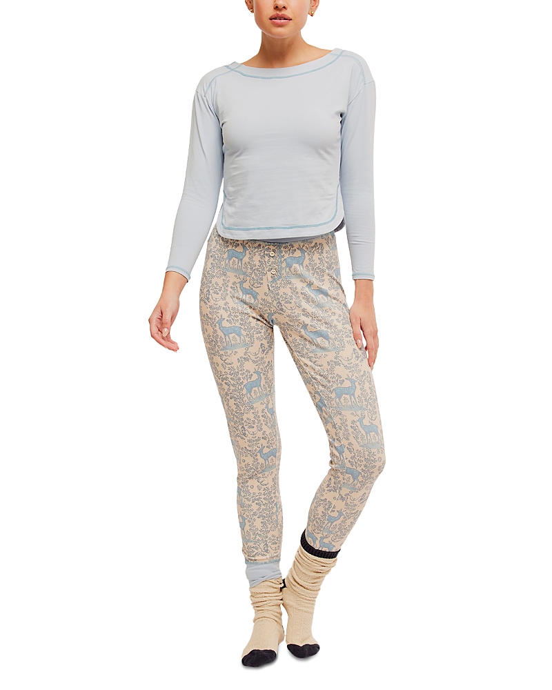 Shop Free People Chill Evening Pajama Set In Snow Combo