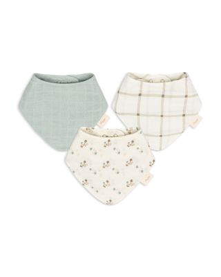 Avery Poppy Cotton Muslin Bibs, 3 Pack - Ages 0-36 Months