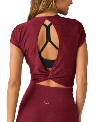 Featherweight Let Go Twist Back Cropped Tee 