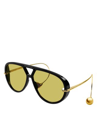 Bottega Veneta Fashion Show Drop Earring Geometrical Sunglasses, 63mm
