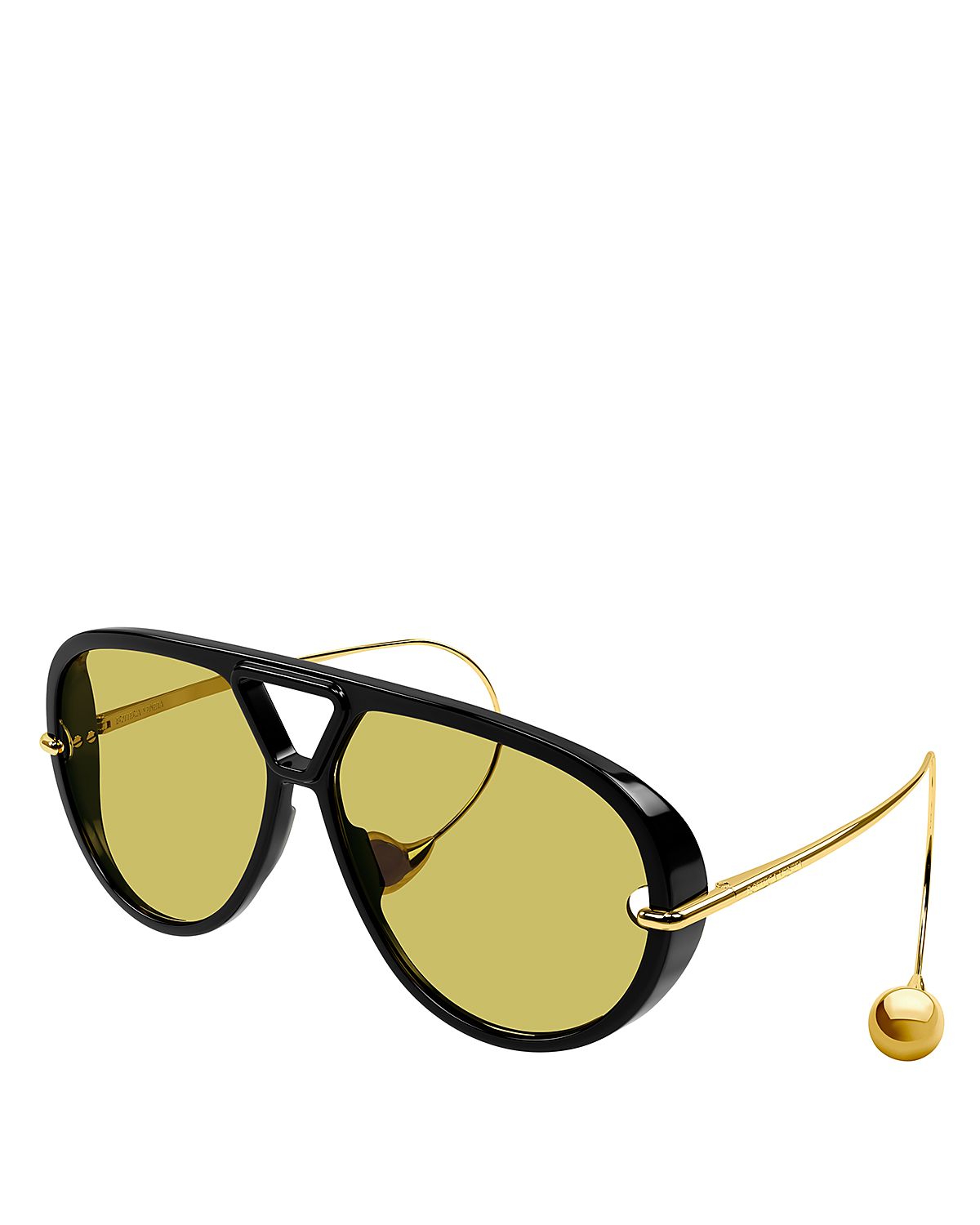 Bottega Veneta Fashion Show Drop Earring Geometrical Sunglasses, 63mm