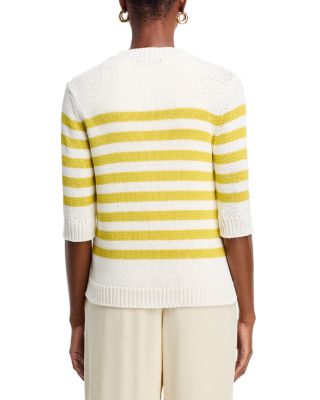 Striped Elbow Sleeve Cardigan 