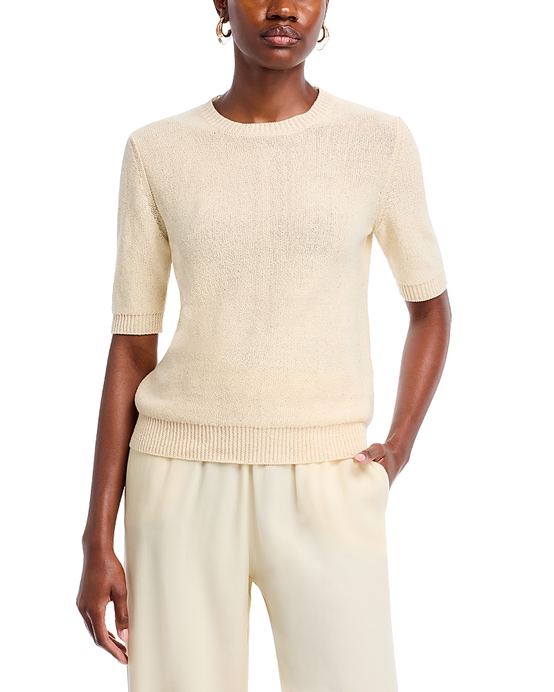 Fabiana Filippi Short Sleeve Sweater In Beige Over