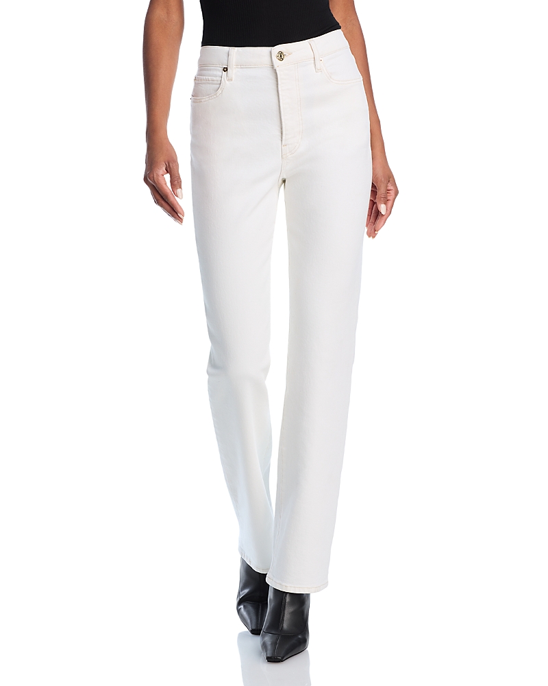 Frame The Pencil Crop High Waist Ankle Slim Straight Leg Jeans In White