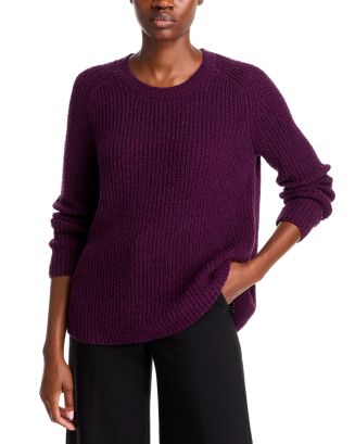 EILEEN FISHER Womens Black Knit Color Block Long Sleeve Crew Neck Sweater