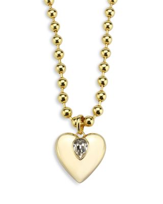 Aerosphere Cubic Zirconia Heart Beaded Pendant Necklace in Gold Tone, 18"-20" - Exclusive  