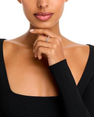 18K White Gold Heritage Diamond Tri Link Ring