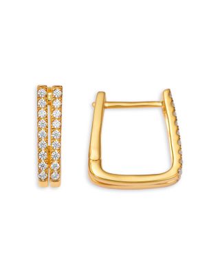 Diamond Huggie Hoop Earrings in 14K Yellow Gold, 0.25 tcw