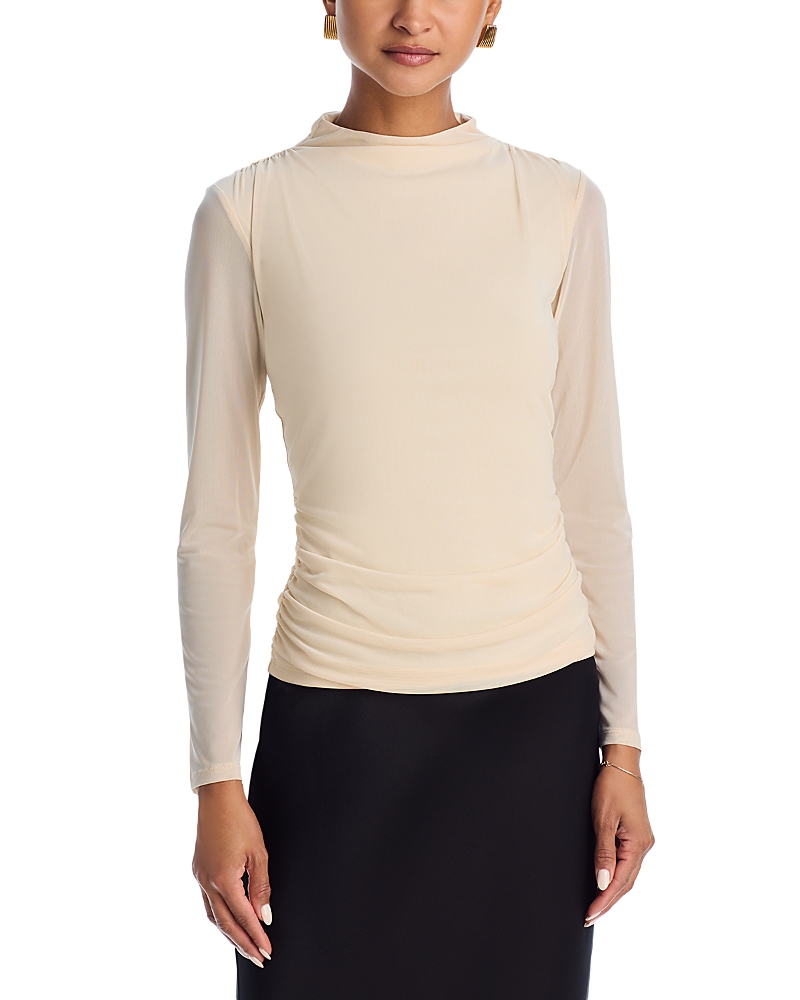 AQUA MESH RUCHED TOP - EXCLUSIVE