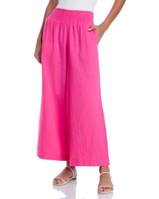 Supersoft Gauze Boyfriend Shirt & Smocked Pants Swim Cover-Up