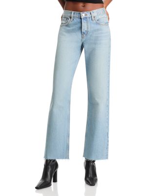 RE/DONE - Easy Rhinestone Straight Crop Jeans in Diamond Tide