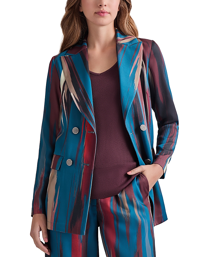 Misook Double Breasted Brushstroke Blazer