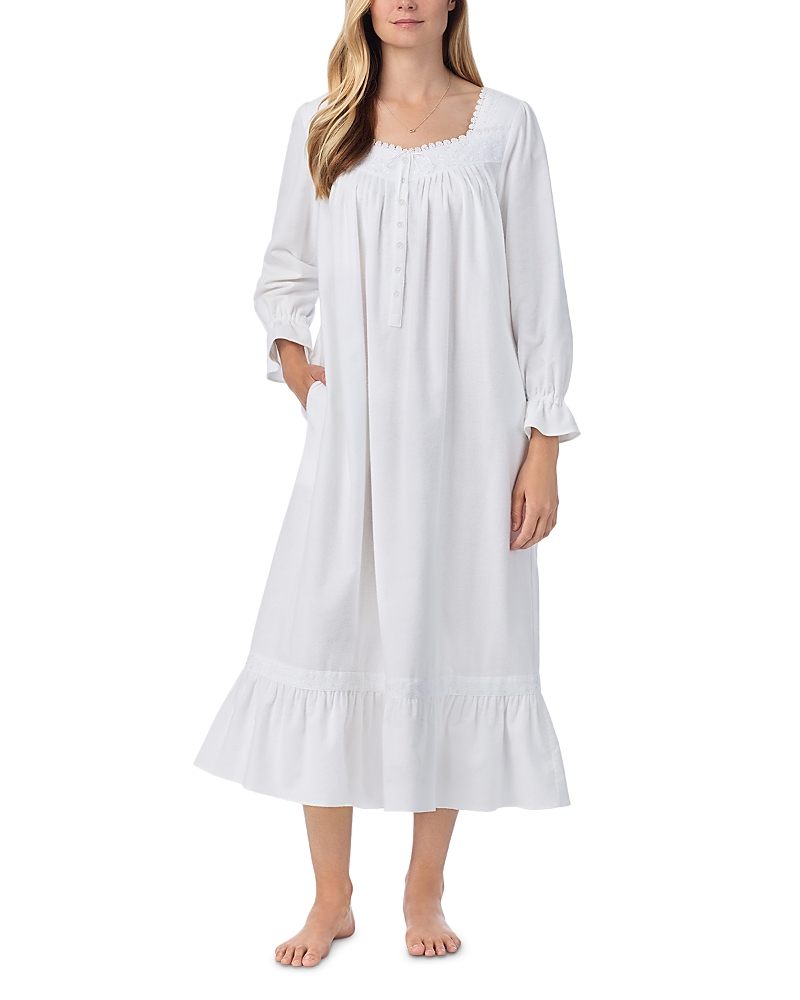 Eileen West Long Sleeve Cotton Ballet Nightgown In White