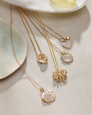 Diamond Interlocking Pendant Necklace in 14K Yellow Gold, 1.0 tcw