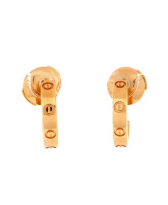 Pre-Owned Cartier Small Love Hoop Earrings 18K Rose Gold