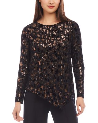 Karen Kane - Velvet Burnout Asymmetrical Top