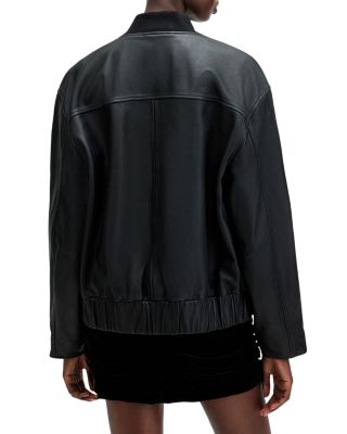 Yara Lea Leather Bomber Jacket