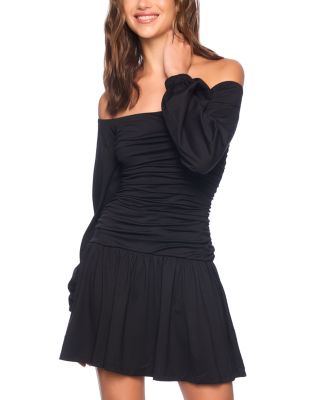 Susana Monaco - Low Waist Ruched Poet Dress