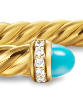 Cablespira Flex&reg; Bracelet in 18K Yellow Gold with Gemstones and Diamonds, 4mm