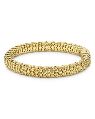 18K Yellow Gold Caviar Skull Bracelet