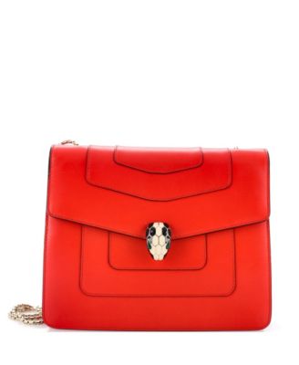 Pre-Owned Bvlgari Medium Serpenti Forever Square Shoulder Bag Leather