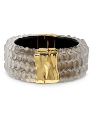 Alexis Bittar Serpent Lucite Bangle Bracelet in 14K Gold Plated